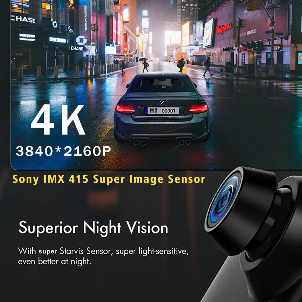 10″ Dash Cam 4K 3840*2160P Car Dvr Carplay Android Auto GPS 5G WIFI AUX Stream RearView Mirror Dashcam Camera Drive Recorder FM 10