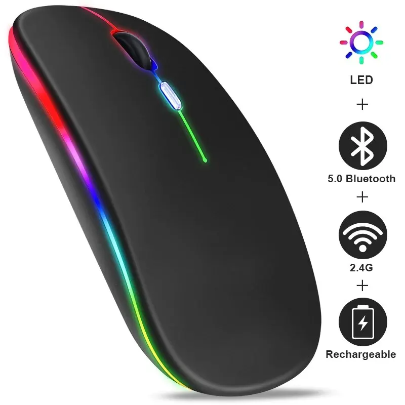 Wireless Mouse RGB Rechargeable Bluetooth Mice Wireless Computer Mause LED Backlit Ergonomic Gaming Mouse for Laptop PC 3600DPI Wireless Mouse RGB Rechargeable Bluetooth Mice Wireless Computer Mause LED Backlit Ergonomic Gaming Mouse for Laptop PC 3600DPI