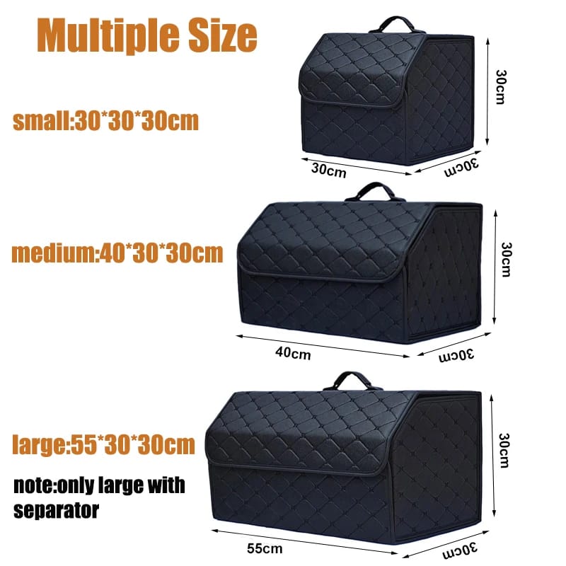 Car Trunk Organizer Box Large Capacity Auto Multiuse Tools Storage Bag Stowing Tidying Leather Folding For Emergency Storage Box Car Trunk Organizer Box Large Capacity Auto Multiuse Tools Storage Bag Stowing Tidying Leather Folding For Emergency Storage Box
