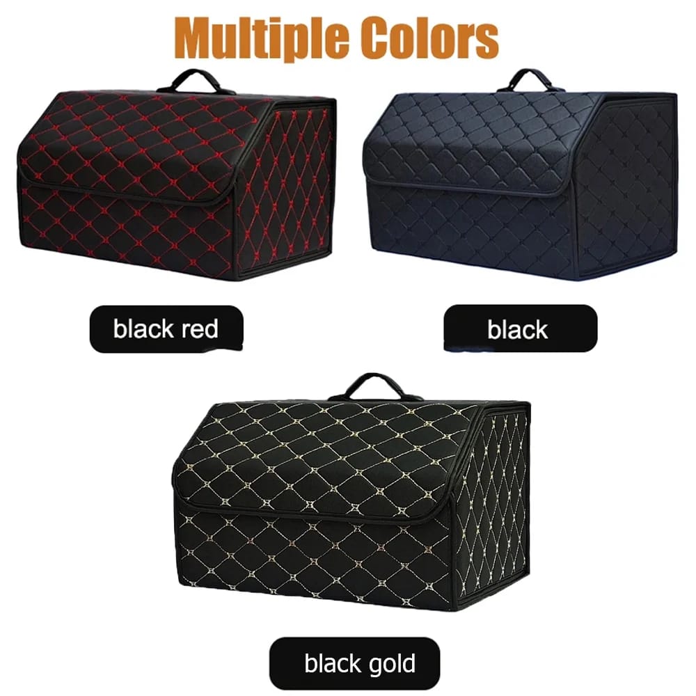 Car Trunk Organizer Box Large Capacity Auto Multiuse Tools Storage Bag Stowing Tidying Leather Folding For Emergency Storage Box Car Trunk Organizer Box Large Capacity Auto Multiuse Tools Storage Bag Stowing Tidying Leather Folding For Emergency Storage Box