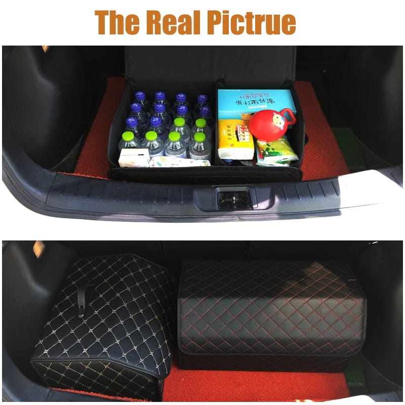 Car Trunk Organizer Box Large Capacity Auto Multiuse Tools Storage Bag Stowing Tidying Leather Folding For Emergency Storage Box Car Trunk Organizer Box Large Capacity Auto Multiuse Tools Storage Bag Stowing Tidying Leather Folding For Emergency Storage Box