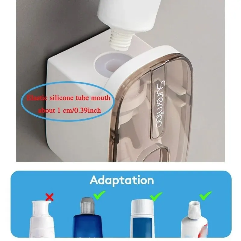 1 PCS Automatic Toothpaste Dispenser Bathroom Accessories Wall Mount Lazy Toothpaste Squeezer Toothbrush Holder 1 PCS Automatic Toothpaste Dispenser Bathroom Accessories Wall Mount Lazy Toothpaste Squeezer Toothbrush Holder