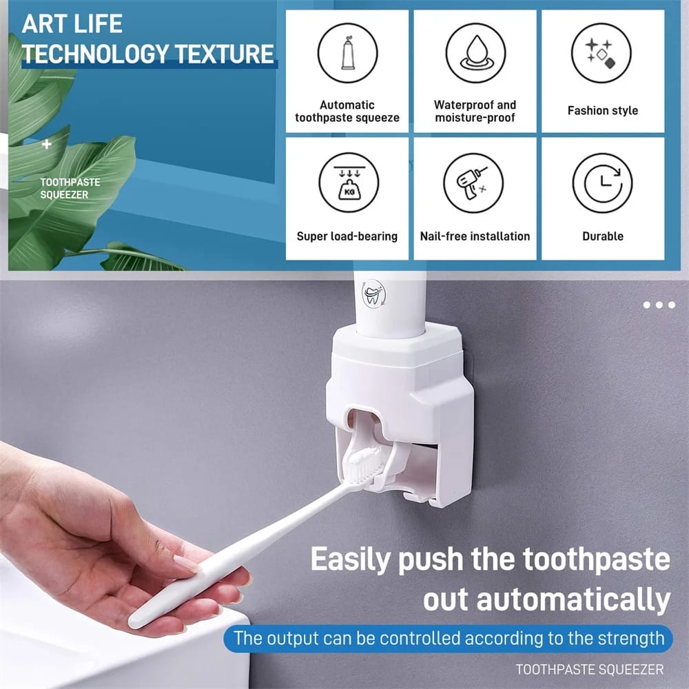 Creative Lazy Automatic Toothpaste Dispenser Toothpaste Squeezer Toothbrush Holder Bathroom Accessories Storage Rack Creative Lazy Automatic Toothpaste Dispenser Toothpaste Squeezer Toothbrush Holder Bathroom Accessories Storage Rack