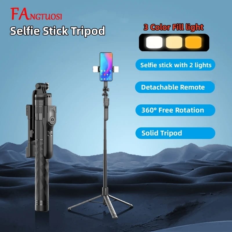 FANGTUOSI 1750mm Wireless Selfie Stick Tripod Stand Foldable Monopod With Led Light For Smartphones Balance Steady Shooting Live FANGTUOSI 1750mm Wireless Selfie Stick Tripod Stand Foldable Monopod With Led Light For Smartphones Balance Steady Shooting Live