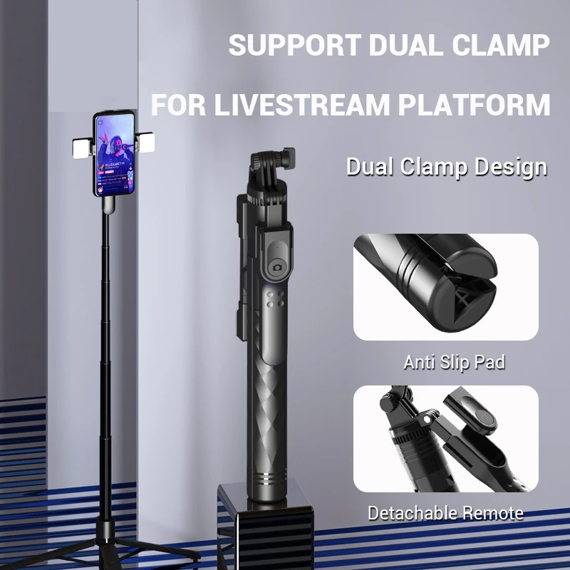 FANGTUOSI 1750mm Wireless Selfie Stick Tripod Stand Foldable Monopod With Led Light For Smartphones Balance Steady Shooting Live FANGTUOSI 1750mm Wireless Selfie Stick Tripod Stand Foldable Monopod With Led Light For Smartphones Balance Steady Shooting Live