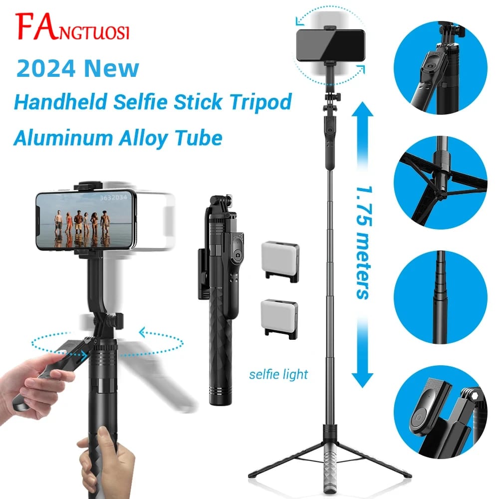 FANGTUOSI 1750mm Wireless Selfie Stick Tripod Stand Foldable Monopod With Led Light For Smartphones Balance Steady Shooting Live FANGTUOSI 1750mm Wireless Selfie Stick Tripod Stand Foldable Monopod With Led Light For Smartphones Balance Steady Shooting Live
