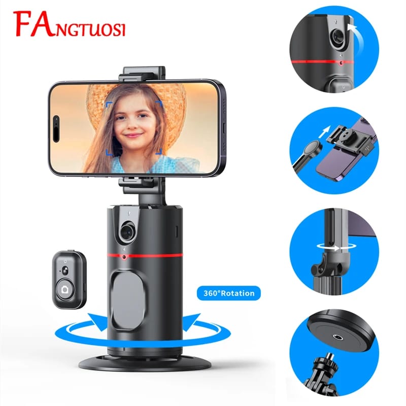 FANGTUOSI 2024 New 360 Rotation Gimbal Stabilizer Selfie Stick Monopod Desktop tracking gimbal PTZ For Tiktok Smartphone live FANGTUOSI 2024 New 360 Rotation Gimbal Stabilizer Selfie Stick Monopod Desktop tracking gimbal PTZ For Tiktok Smartphone live