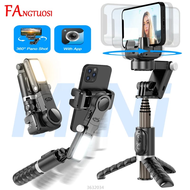 FANGTUOSI 2024 NEW Gimbal Stabilizer Desktop Following Shooting Mode Selfie Stick Monopod With Bluetooth Shutter For Smartphone FANGTUOSI 2024 NEW Gimbal Stabilizer Desktop Following Shooting Mode Selfie Stick Monopod With Bluetooth Shutter For Smartphone