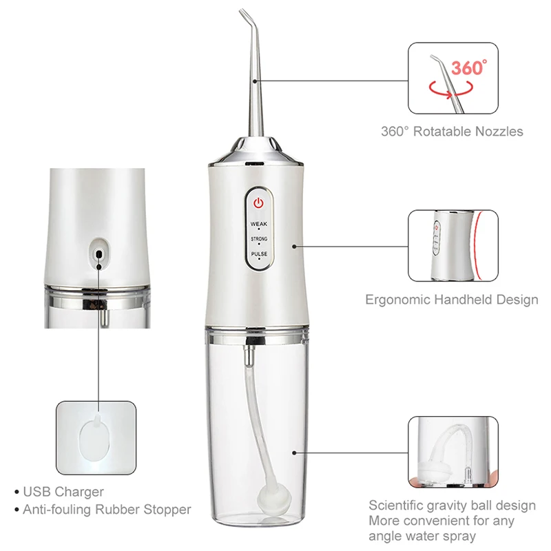 Portable Smart Electric Oral Irrigator Water Flosser 4 Jets 3 Modes Rechargeable Dental Water Jet Irrigator Dental Teeth Cleaner Portable Smart Electric Oral Irrigator Water Flosser 4 Jets 3 Modes Rechargeable Dental Water Jet Irrigator Dental Teeth Cleaner