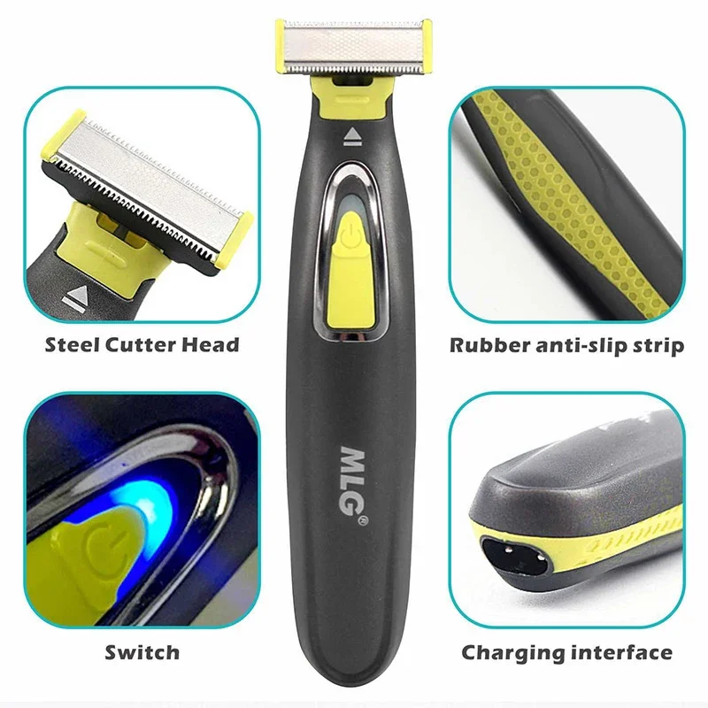 MLG Electric Shaver For Men and Women Portable Full Body Trimmer USB T Shaped Blade Razor For Beard Armpit For Washable MLG Electric Shaver For Men and Women Portable Full Body Trimmer USB T Shaped Blade Razor For Beard Armpit For Washable
