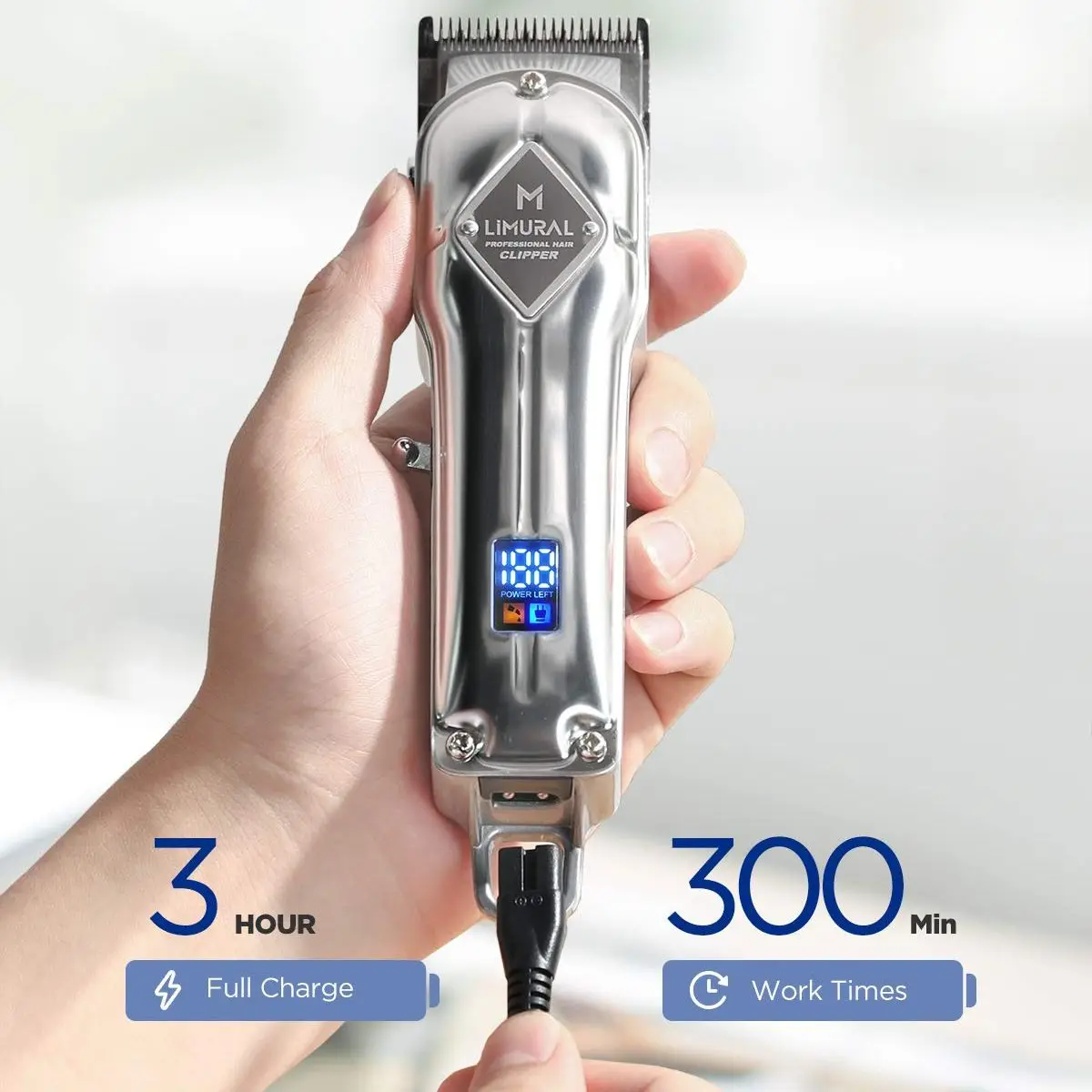 Limural Electric Hair Clippers for Men Professional Cordless Barber Clippers Rechargeable Beard Trimmer LED Display Trimmer Kit Limural Electric Hair Clippers for Men Professional Cordless Barber Clippers Rechargeable Beard Trimmer LED Display Trimmer Kit