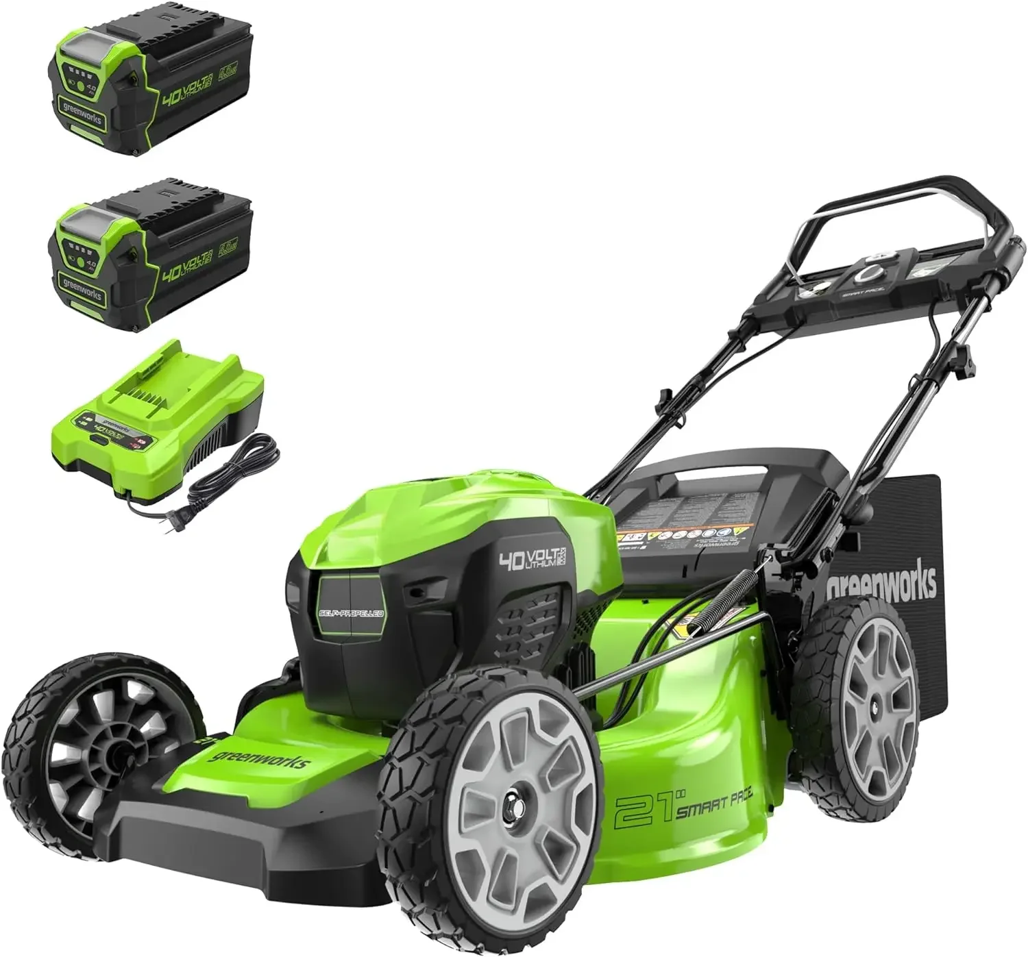 Greenworks 40V 21″ Brushless Cordless (Smart Pace / Self-Propelled) Lawn Mower (75+ Compatible Tools) Greenworks 40V 21