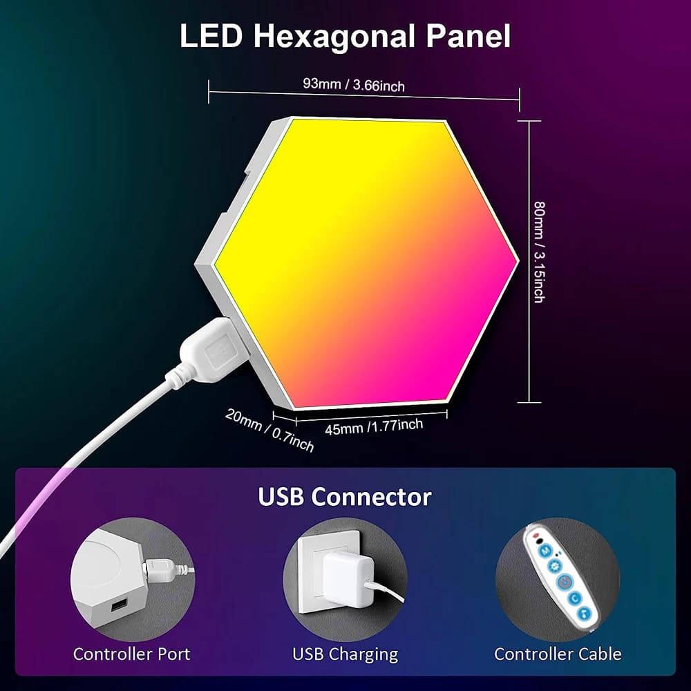 RGB Smart Hexagonal Wall Lamp Color changing Ambient Night Light DIY Shape Music Rhythm APP For Game Room Bedroom Intelligent RGB Smart Hexagonal Wall Lamp Color changing Ambient Night Light DIY Shape Music Rhythm APP For Game Room Bedroom Intelligent