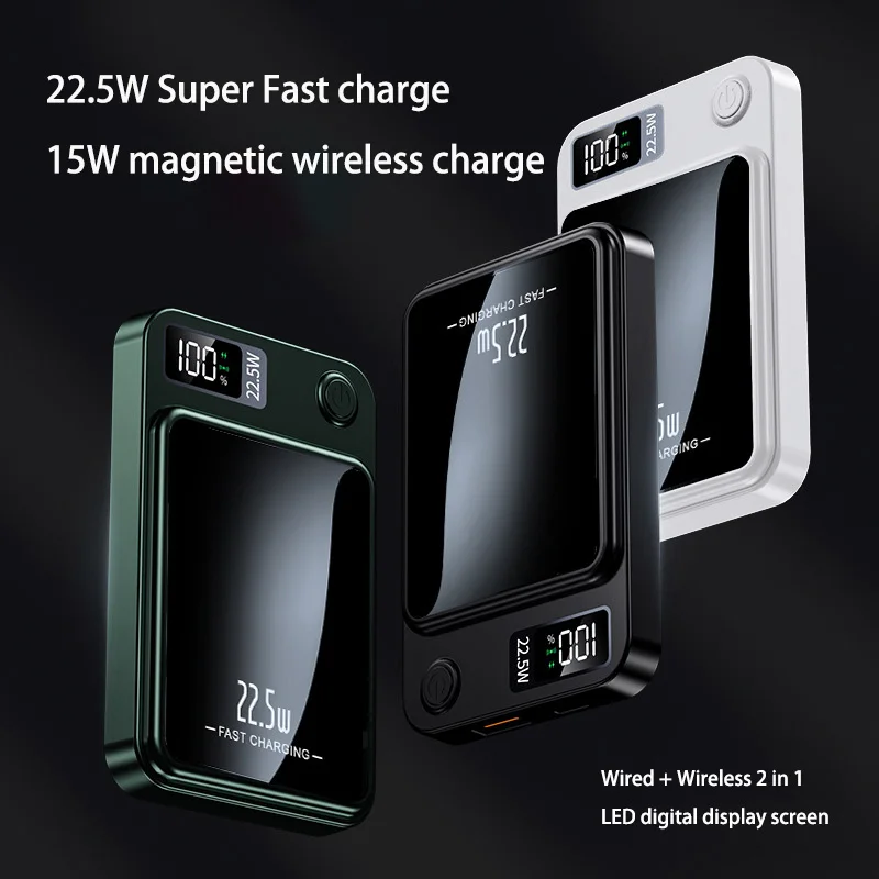 Xiaomi Mijia Magnetic Wireless 30000mAh Power Bank Fast Charger For Magsafe Portable Auxiliary Battery Pack For Iphone Huawei Xiaomi Mijia Magnetic Wireless 30000mAh Power Bank Fast Charger For Magsafe Portable Auxiliary Battery Pack For Iphone Huawei