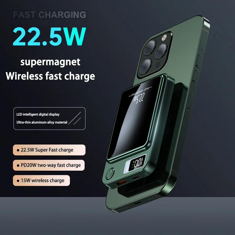 Xiaomi Mijia Magnetic Wireless 30000mAh Power Bank Fast Charger For Magsafe Portable Auxiliary Battery Pack For Iphone Huawei Xiaomi Mijia Magnetic Wireless 30000mAh Power Bank Fast Charger For Magsafe Portable Auxiliary Battery Pack For Iphone Huawei