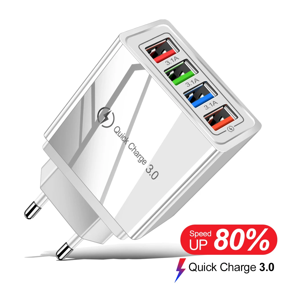 EU/US Plug USB Charger Quick Charge 3.0 For Phone Adapter for iPhone 15 Pro Max Tablet Portable Wall Mobile Charger Fast Charger EU/US Plug USB Charger Quick Charge 3.0 For Phone Adapter for iPhone 15 Pro Max Tablet Portable Wall Mobile Charger Fast Charger