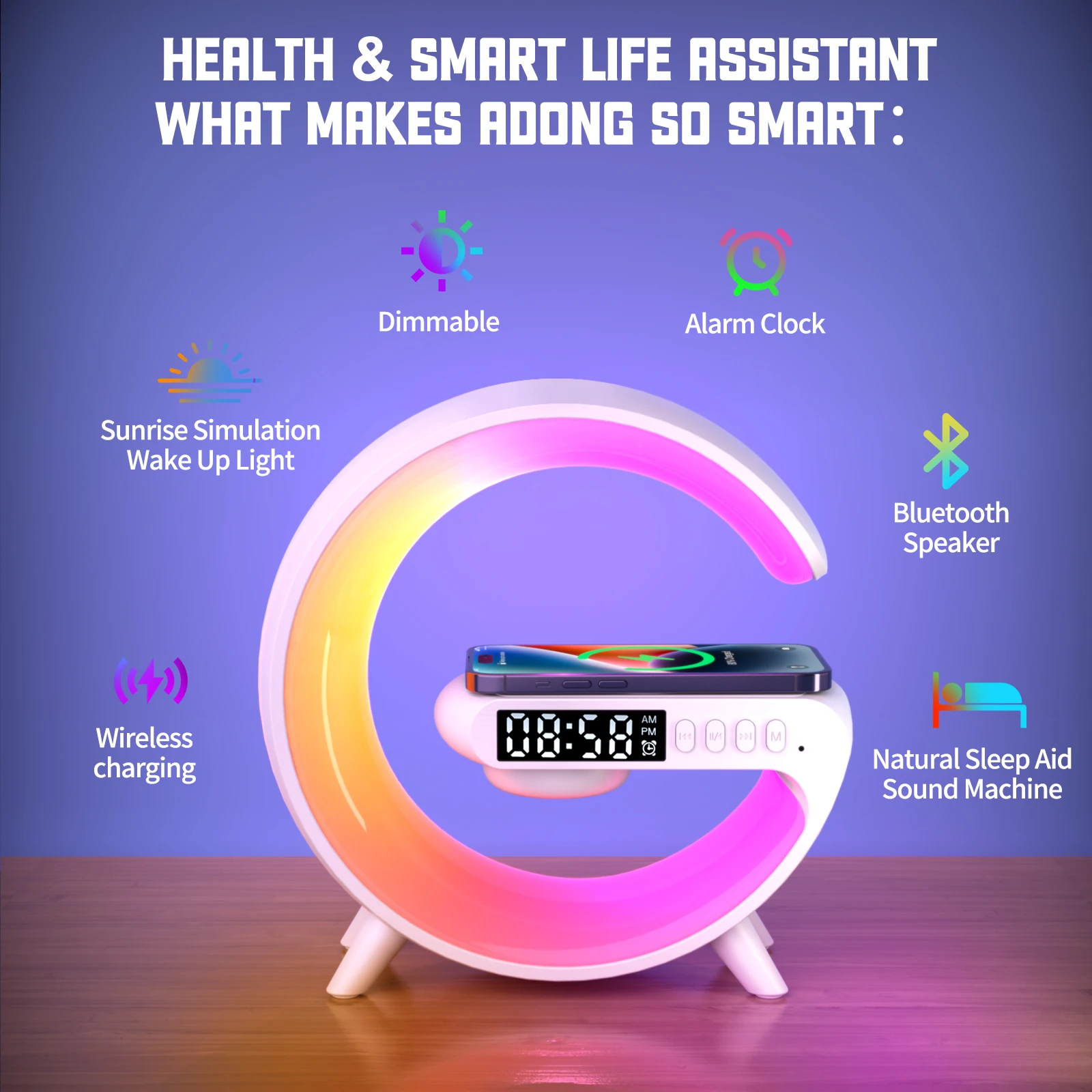 Multifunction Wireless Charger Pad Stand Speaker TF RGB Night Light 15W Fast Charging Station for iPhone Samsung Xiaomi Huawei Multifunction Wireless Charger Pad Stand Speaker TF RGB Night Light 15W Fast Charging Station for iPhone Samsung Xiaomi Huawei
