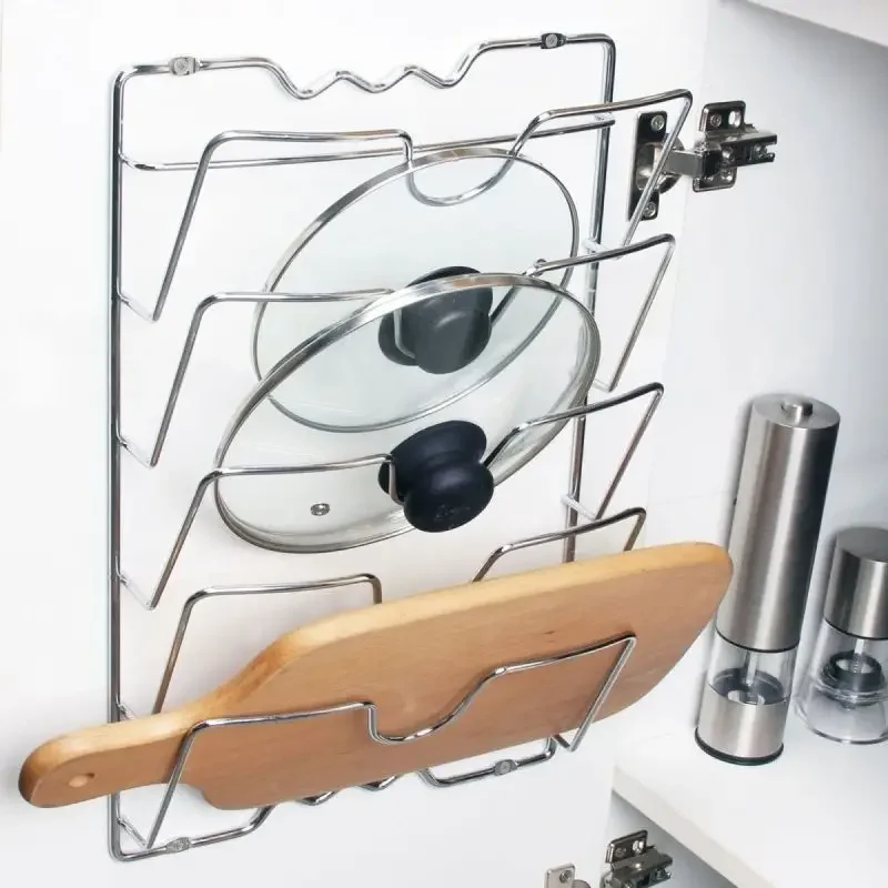 Kitchen Organizer Rack Wall Hanging Pot Cover Rack Five-Layer Pot Lid Metal Rust-Free Multifunctional Rack Pot Lid Storage Rack Kitchen Organizer Rack Wall Hanging Pot Cover Rack Five-Layer Pot Lid Metal Rust-Free Multifunctional Rack Pot Lid Storage Rack