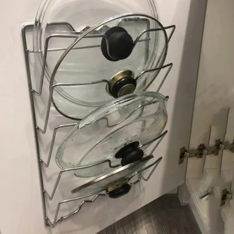 Kitchen Organizer Rack Wall Hanging Pot Cover Rack Five-Layer Pot Lid Metal Rust-Free Multifunctional Rack Pot Lid Storage Rack Kitchen Organizer Rack Wall Hanging Pot Cover Rack Five-Layer Pot Lid Metal Rust-Free Multifunctional Rack Pot Lid Storage Rack