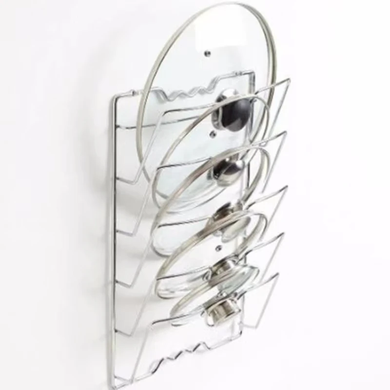 Kitchen Organizer Rack Wall Hanging Pot Cover Rack Five-Layer Pot Lid Metal Rust-Free Multifunctional Rack Pot Lid Storage Rack Kitchen Organizer Rack Wall Hanging Pot Cover Rack Five-Layer Pot Lid Metal Rust-Free Multifunctional Rack Pot Lid Storage Rack