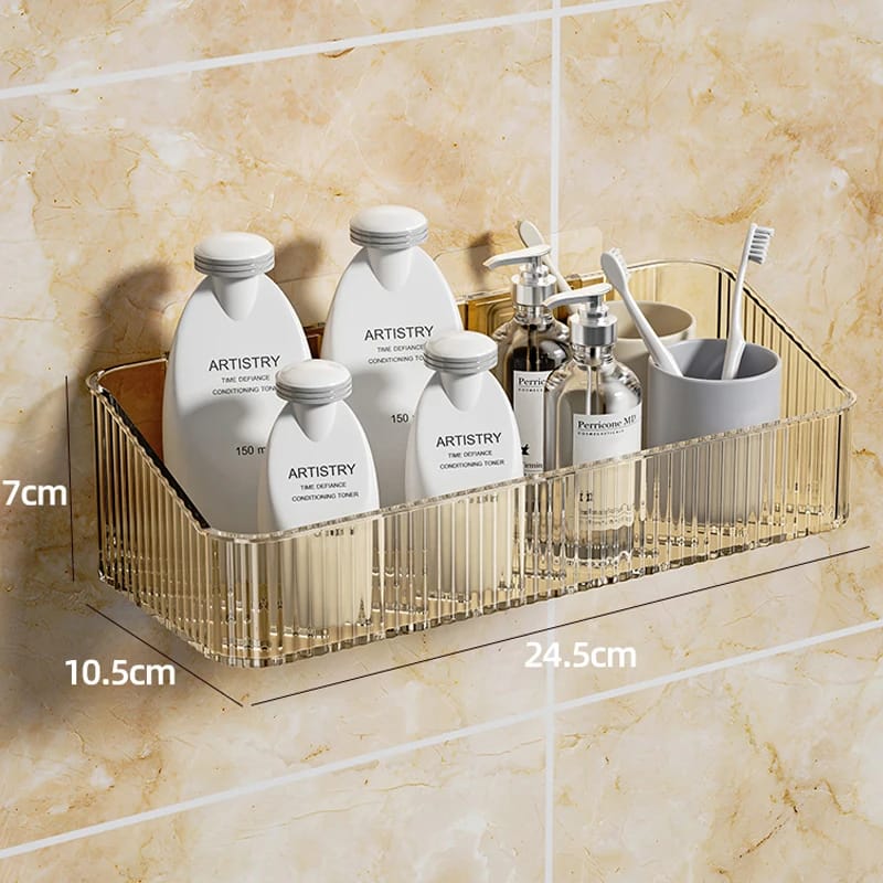 Wall Mounted Cosmetics Storage Rack No Hole Required Plastic Corner Wall Shelf Organizer Bathroom Accessories Wall Mounted Cosmetics Storage Rack No Hole Required Plastic Corner Wall Shelf Organizer Bathroom Accessories