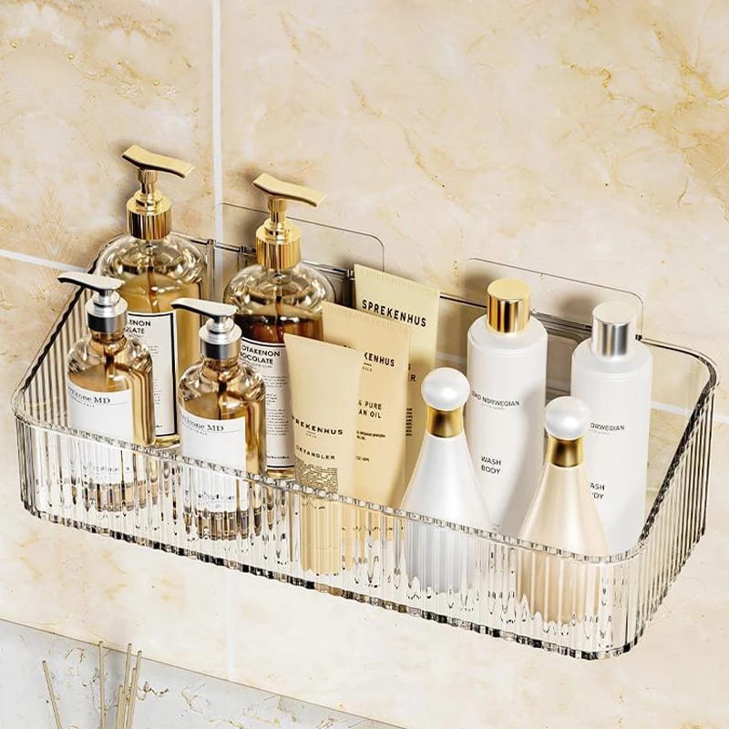 Wall Mounted Cosmetics Storage Rack No Hole Required Plastic Corner Wall Shelf Organizer Bathroom Accessories Wall Mounted Cosmetics Storage Rack No Hole Required Plastic Corner Wall Shelf Organizer Bathroom Accessories