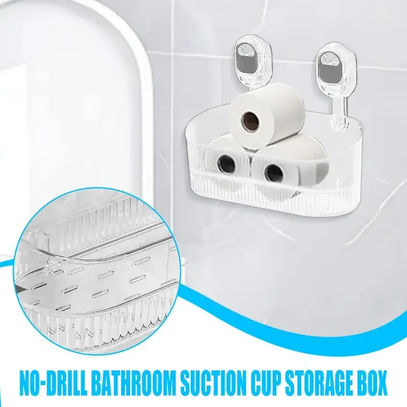 Shower Rack Suction Cup Transparent Bathroom Organiser Multi-functional Suction Cup Wall Mounted Shelf No Hole Drainage Shelf Shower Rack Suction Cup Transparent Bathroom Organiser Multi-functional Suction Cup Wall Mounted Shelf No Hole Drainage Shelf