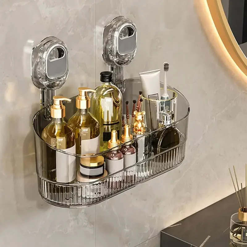 Shower Rack Suction Cup Transparent Bathroom Organiser Multi-functional Suction Cup Wall Mounted Shelf No Hole Drainage Shelf Shower Rack Suction Cup Transparent Bathroom Organiser Multi-functional Suction Cup Wall Mounted Shelf No Hole Drainage Shelf