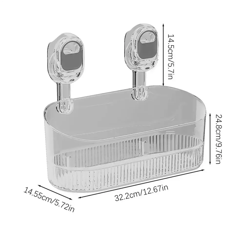 Shower Rack Suction Cup Transparent Bathroom Organiser Multi-functional Suction Cup Wall Mounted Shelf No Hole Drainage Shelf Shower Rack Suction Cup Transparent Bathroom Organiser Multi-functional Suction Cup Wall Mounted Shelf No Hole Drainage Shelf