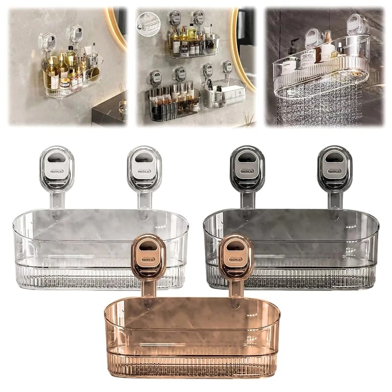 No-Drill Bathroom Suction Storage Box Large Capacity & Strong Load-Bearing Multi-Functional Suction Cup Wall-Mounted Shelf Rack No-Drill Bathroom Suction Storage Box Large Capacity & Strong Load-Bearing Multi-Functional Suction Cup Wall-Mounted Shelf Rack