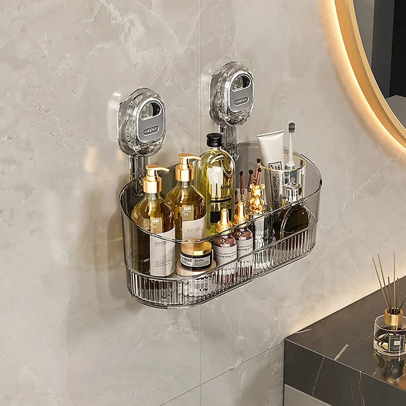 No-Drill Bathroom Suction Storage Box Large Capacity & Strong Load-Bearing Multi-Functional Suction Cup Wall-Mounted Shelf Rack No-Drill Bathroom Suction Storage Box Large Capacity & Strong Load-Bearing Multi-Functional Suction Cup Wall-Mounted Shelf Rack