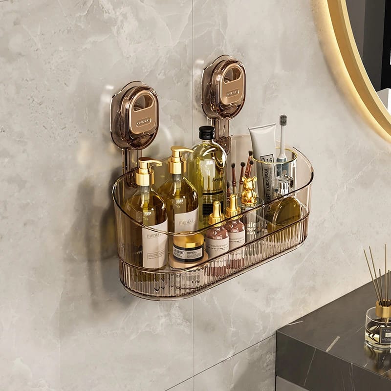 No-Drill Bathroom Suction Storage Box Large Capacity & Strong Load-Bearing Multi-Functional Suction Cup Wall-Mounted Shelf Rack No-Drill Bathroom Suction Storage Box Large Capacity & Strong Load-Bearing Multi-Functional Suction Cup Wall-Mounted Shelf Rack