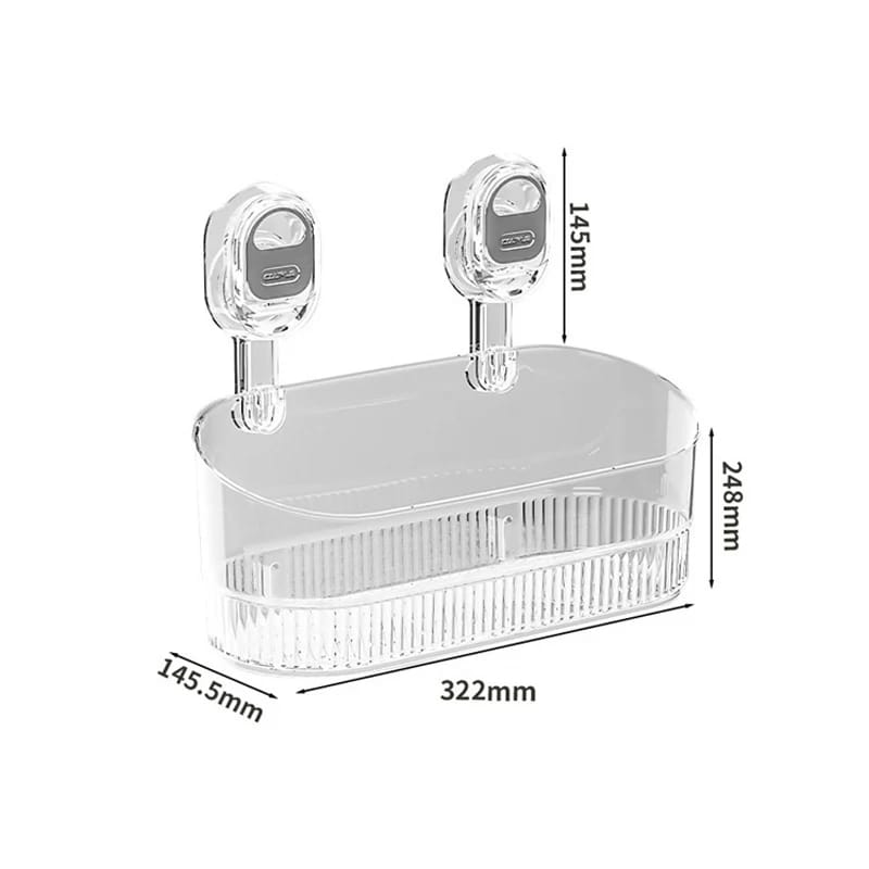 No-Drill Bathroom Suction Storage Box Large Capacity & Strong Load-Bearing Multi-Functional Suction Cup Wall-Mounted Shelf Rack No-Drill Bathroom Suction Storage Box Large Capacity & Strong Load-Bearing Multi-Functional Suction Cup Wall-Mounted Shelf Rack