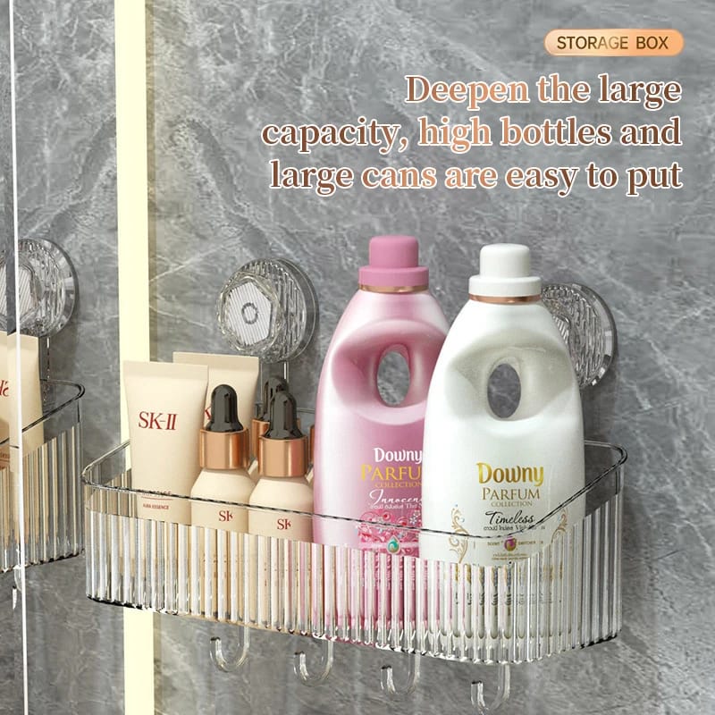 Bathroom Transparent Rack Shelf No Hole Required Multi-function Storage Organization Shelve Toiletries Suction Cup Storage Rack Bathroom Transparent Rack Shelf No Hole Required Multi-function Storage Organization Shelve Toiletries Suction Cup Storage Rack