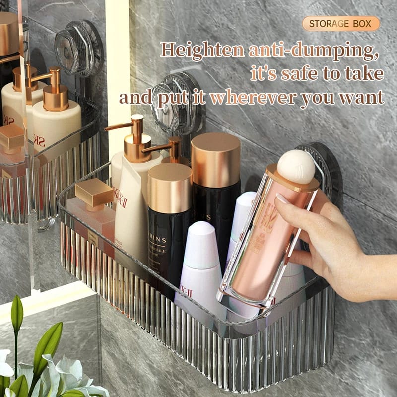 Bathroom Transparent Rack Shelf No Hole Required Multi-function Storage Organization Shelve Toiletries Suction Cup Storage Rack Bathroom Transparent Rack Shelf No Hole Required Multi-function Storage Organization Shelve Toiletries Suction Cup Storage Rack