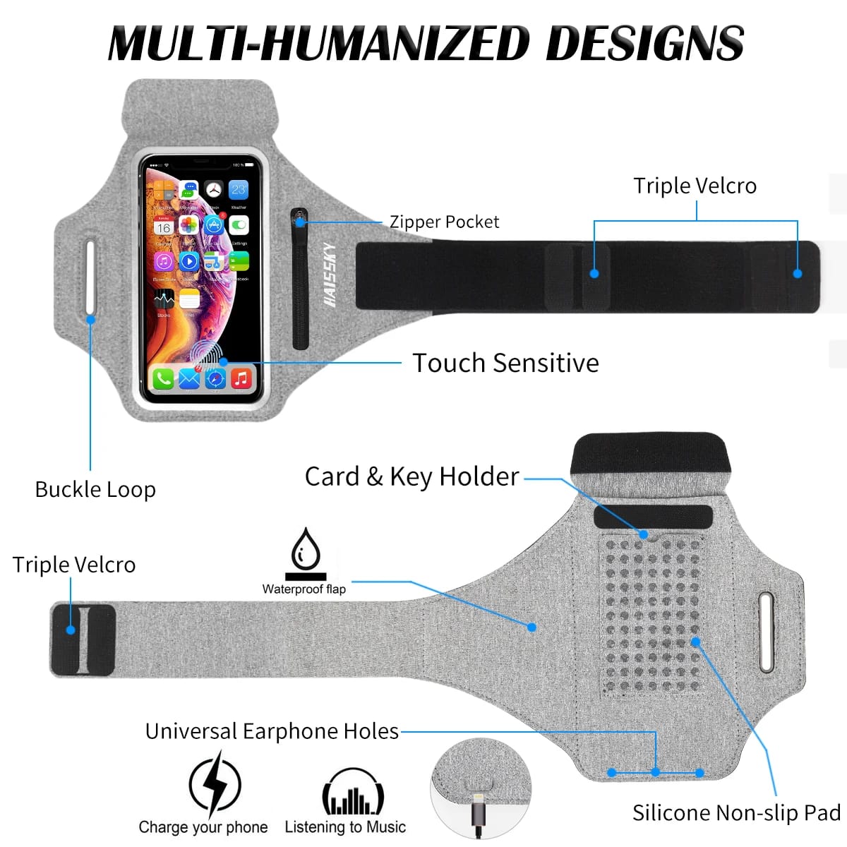 Running Sports Armbands Zipper Bag For AirPods Pro iPhone 16 15 14 13 12 11 Pro Max Samsung S24 Ultra Phone Case Holder ArmBand Running Sports Armbands Zipper Bag For AirPods Pro iPhone 16 15 14 13 12 11 Pro Max Samsung S24 Ultra Phone Case Holder ArmBand