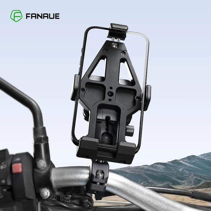 FANAUE Motorcycle Phone holder 360° Rotating Adjustable Aluminum Alloy Handlebar Cell Clip for ATV/ UTV Bike Bicycle Motorbike FANAUE Motorcycle Phone holder 360° Rotating Adjustable Aluminum Alloy Handlebar Cell Clip for ATV/ UTV Bike Bicycle Motorbike