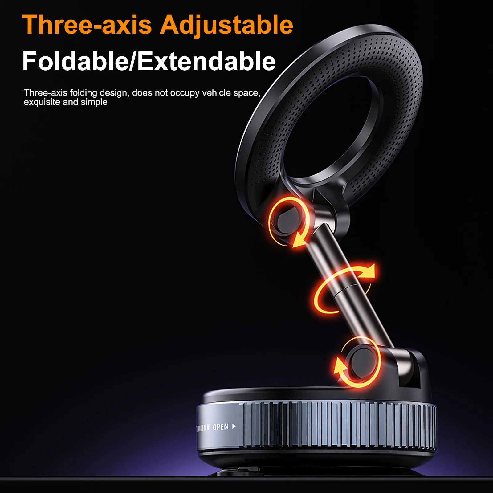 Strong Magnetic Car Phone Holder with 360 Degree Foldable Design, Suitable for Car, Office and Home Use Strong Magnetic Car Phone Holder with 360 Degree Foldable Design, Suitable for Car, Office and Home Use