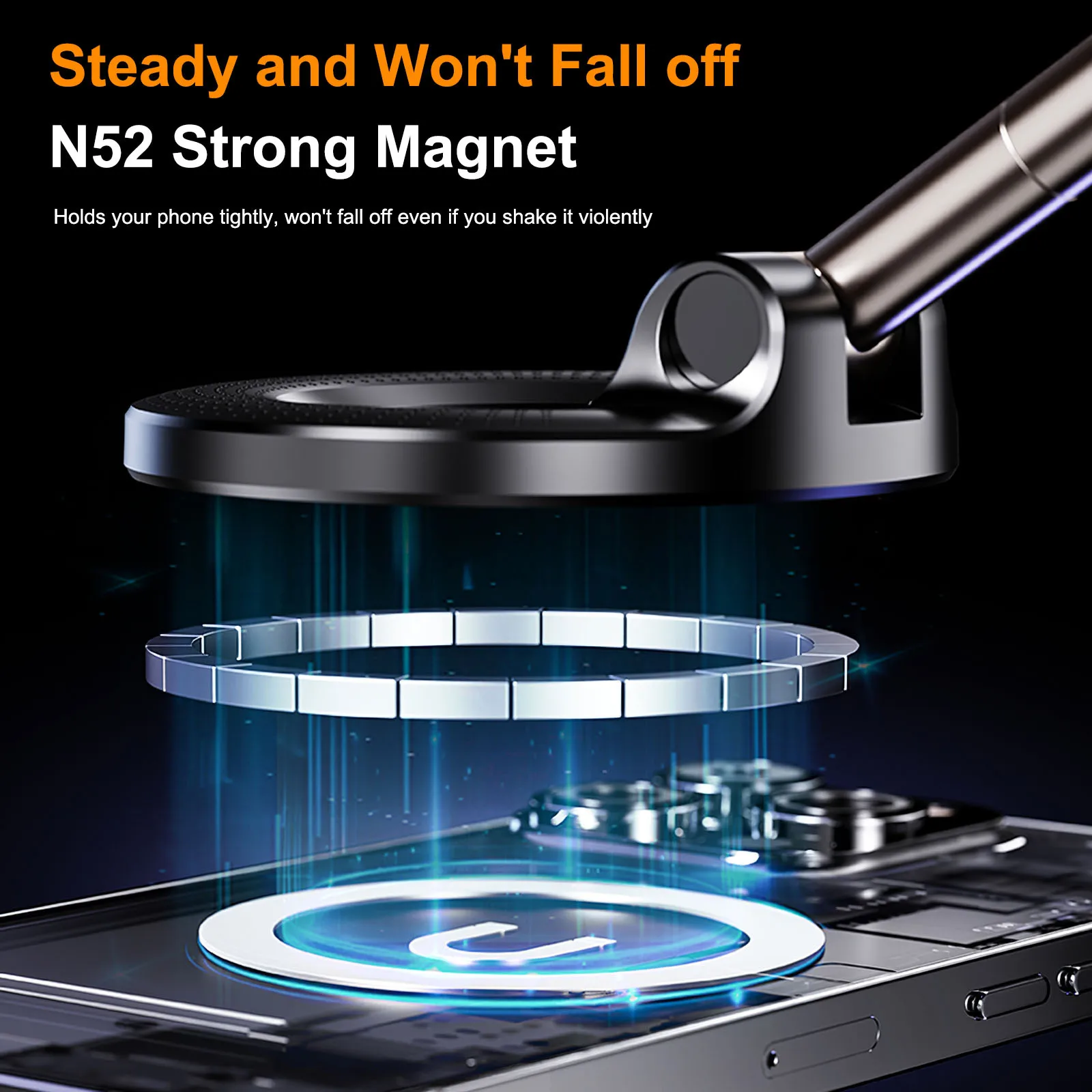 Strong Magnetic Car Phone Holder with 360 Degree Foldable Design, Suitable for Car, Office and Home Use Strong Magnetic Car Phone Holder with 360 Degree Foldable Design, Suitable for Car, Office and Home Use