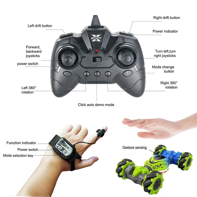 4WD RC Car Toy 2.4G Radio Remote Control Cars RC Watch Gesture Sensor Rotation Twist Stunt Drift Vehicle Toy for CHildren Kids 4WD RC Car Toy 2.4G Radio Remote Control Cars RC Watch Gesture Sensor Rotation Twist Stunt Drift Vehicle Toy for CHildren Kids
