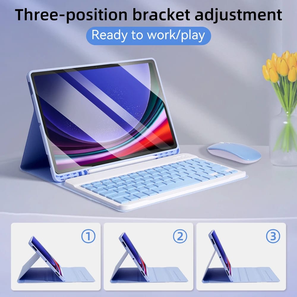 For Samsung Galaxy Tab Keyboard Case For S6 Lite 10.4″ S7 11″ S8 11″ S7 Plus S7 FE S8 Plus 12.4″ A8 10.5″ A7 10.4″ Tablet Cover For Samsung Galaxy Tab Keyboard Case For S6 Lite 10.4