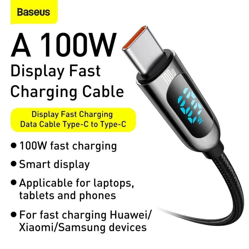 Baseus PD 100W USB C To USB Type C Cable Fast Charging Charger Wire Cord USB-C Type-C USBC Cable For Xiaomi POCO X3 Pro Samsung Baseus PD 100W USB C To USB Type C Cable Fast Charging Charger Wire Cord USB-C Type-C USBC Cable For Xiaomi POCO X3 Pro Samsung