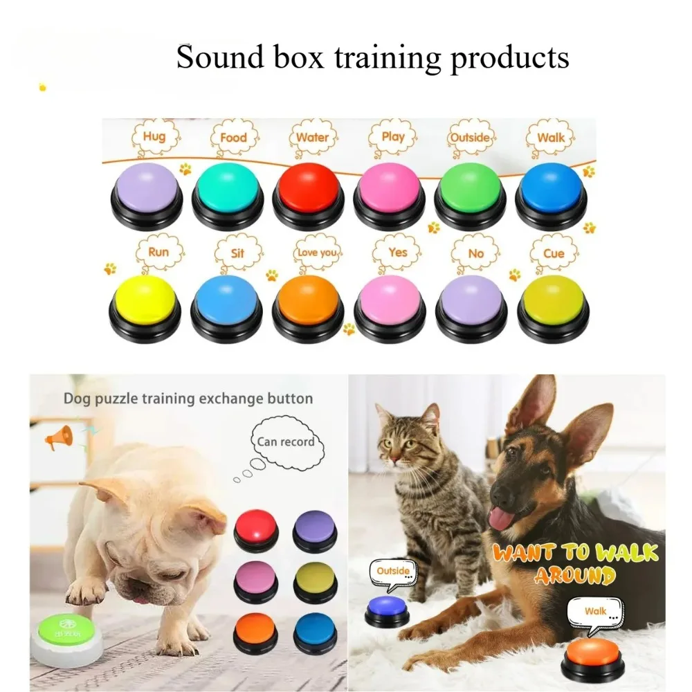 8PCS Dog Communication Buttons Voice Recording Button for Pet Training Buzzer 30 Second Record Playback Funny Gift for Talking 8PCS Dog Communication Buttons Voice Recording Button for Pet Training Buzzer 30 Second Record Playback Funny Gift for Talking