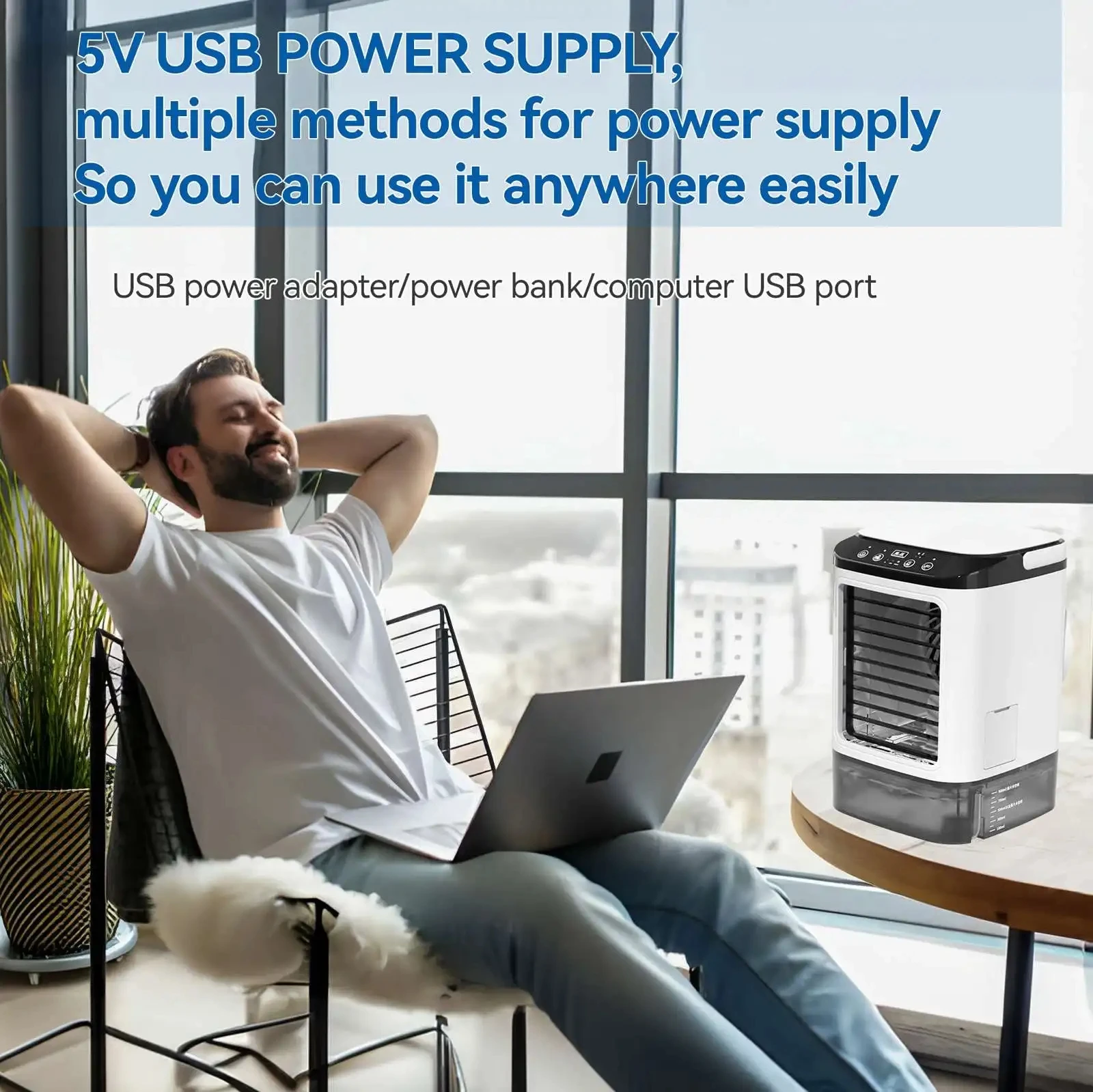 Portable Air Conditioner 3-Speed Small AC Unit Mini Air Cooler 900ML Water Tank Electric Fan With Humidifier for Bedroom Office Portable Air Conditioner 3-Speed Small AC Unit Mini Air Cooler 900ML Water Tank Electric Fan With Humidifier for Bedroom Office