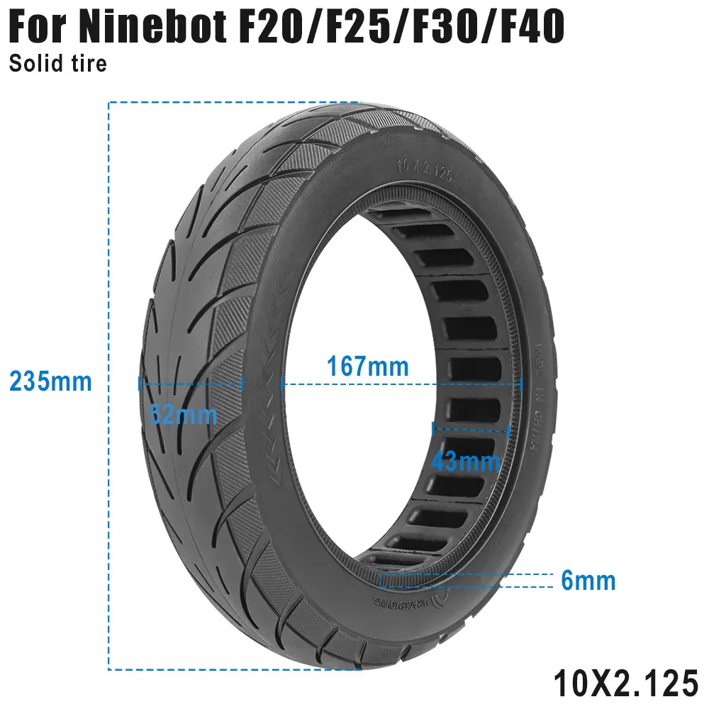 10 Inch 10×2.125 Rubber Solid Tire For Ninebot Segway F20 F25 F30 F40 Electric Scooter Tubeless Thickened Explosion Proof Tyre 10 Inch 10x2.125 Rubber Solid Tire For Ninebot Segway F20 F25 F30 F40 Electric Scooter Tubeless Thickened Explosion Proof Tyre