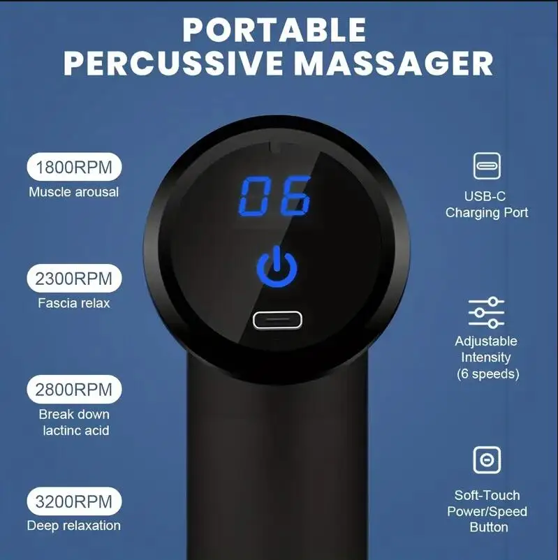 Mini Muscle Massage Gun Protable Body Massager Deep Handheld Percussion Massager For Body Back And Neck Leg Mini Muscle Massage Gun Protable Body Massager Deep Handheld Percussion Massager For Body Back And Neck Leg