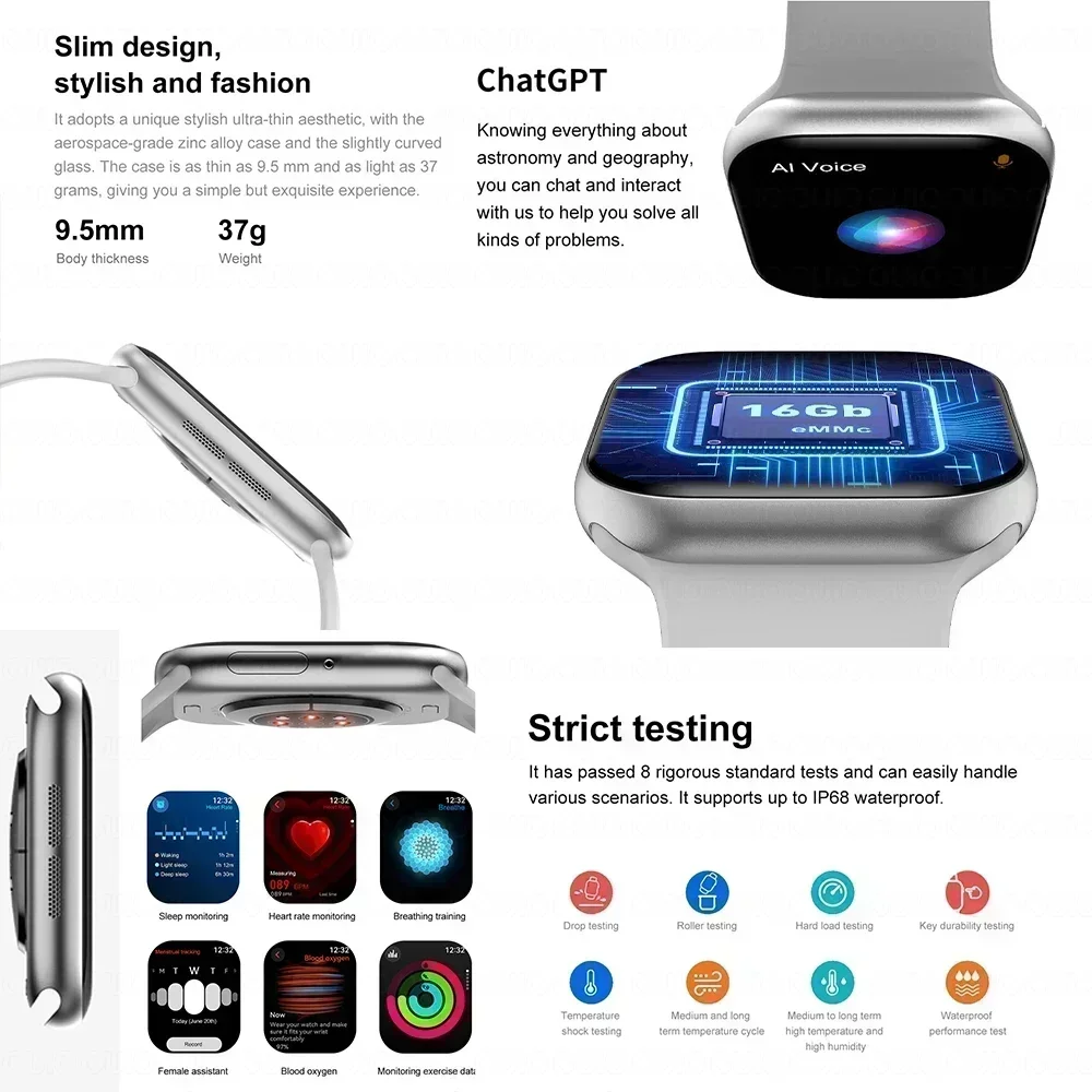 New For Apple DT Watch 10 GPS Smart Watch Men Women 3D Menu 16GB Large Memory TWS Headphones Video Playback NFC Smart Watch 2025 New For Apple DT Watch 10 GPS Smart Watch Men Women 3D Menu 16GB Large Memory TWS Headphones Video Playback NFC Smart Watch 2025