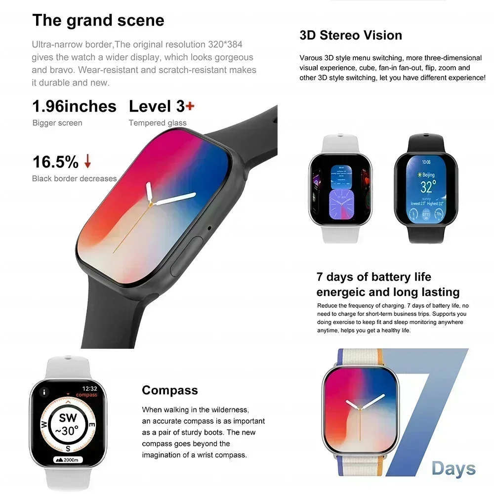 New For Apple DT Watch 10 GPS Smart Watch Men Women 3D Menu 16GB Large Memory TWS Headphones Video Playback NFC Smart Watch 2025 New For Apple DT Watch 10 GPS Smart Watch Men Women 3D Menu 16GB Large Memory TWS Headphones Video Playback NFC Smart Watch 2025