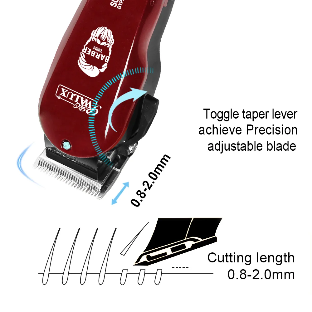 WALUX Professional AC220-240V Hair Clipper 10W Powerful Hair Trimmer Home Man Shaver 2M Cable Hair Cutting Machine 8 Guard Combs WALUX Professional AC220-240V Hair Clipper 10W Powerful Hair Trimmer Home Man Shaver 2M Cable Hair Cutting Machine 8 Guard Combs
