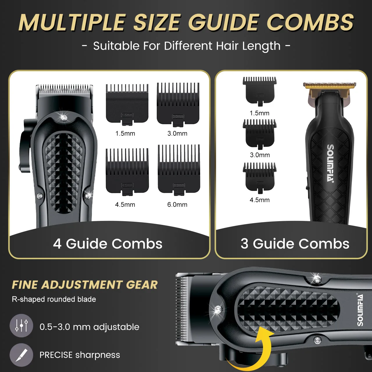 Solimpia Hair Clippers Set Machine Oil Head Carving Digital Display Haircut Scissors Electric Pusher Three-Piece Set Solimpia Hair Clippers Set Machine Oil Head Carving Digital Display Haircut Scissors Electric Pusher Three-Piece Set